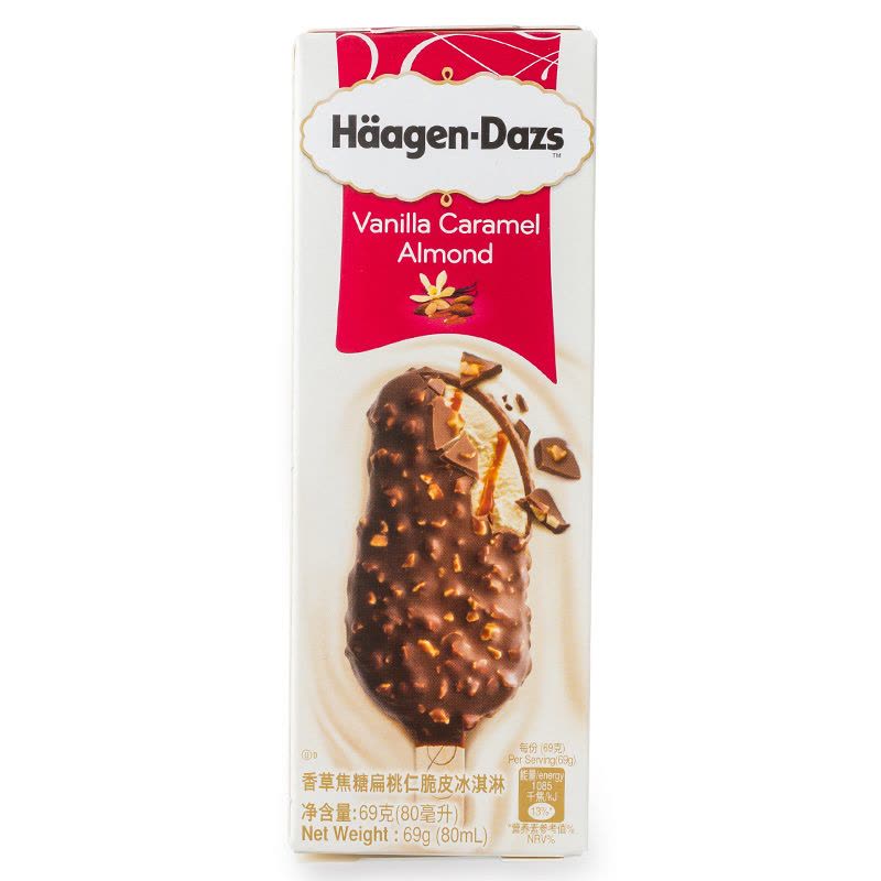 【苏宁生鲜】哈根达斯香草焦糖扁桃仁脆皮冰淇淋69g*4 方便速食 冰淇淋 进口图片