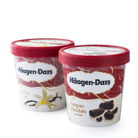 【苏宁生鲜】哈根达斯冰淇淋组合(香草+比利时巧克力)392g*2 方便速食
