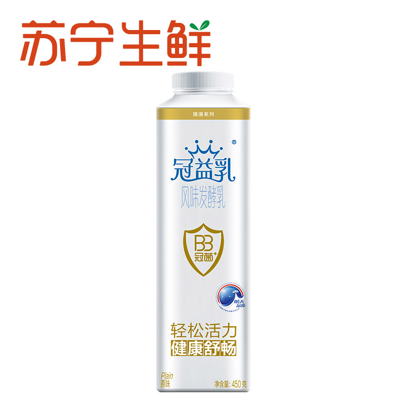 【苏宁生鲜】蒙牛冠益乳风味发酵乳(原味)450g