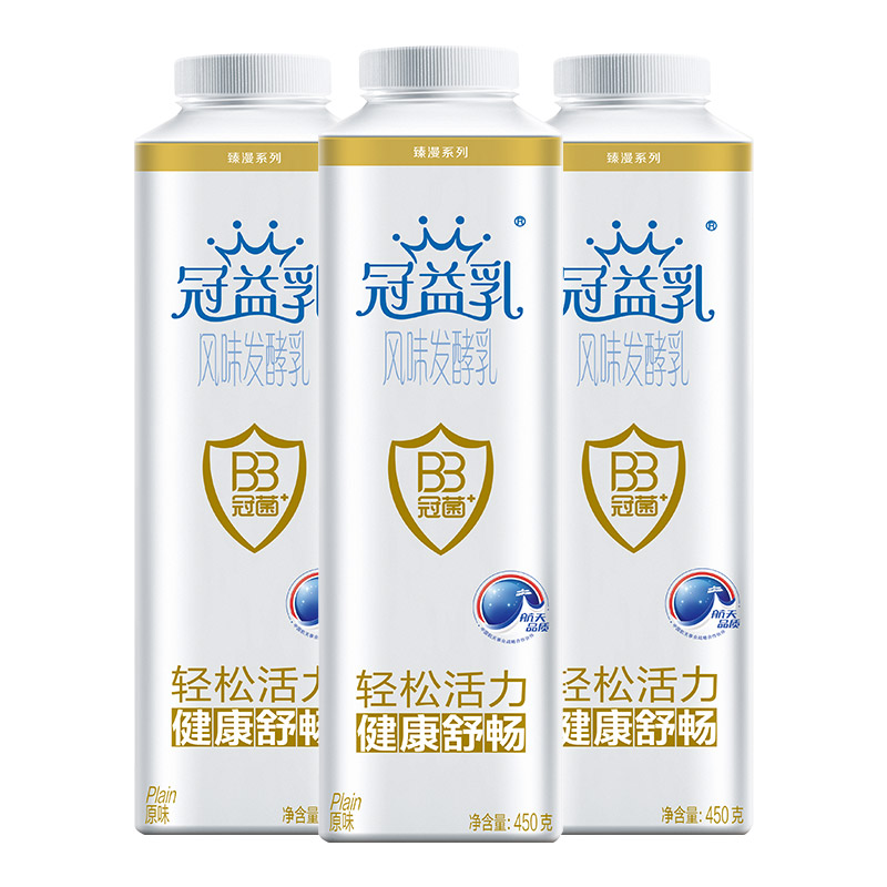 【苏宁生鲜】蒙牛冠益乳风味发酵乳(原味)450g