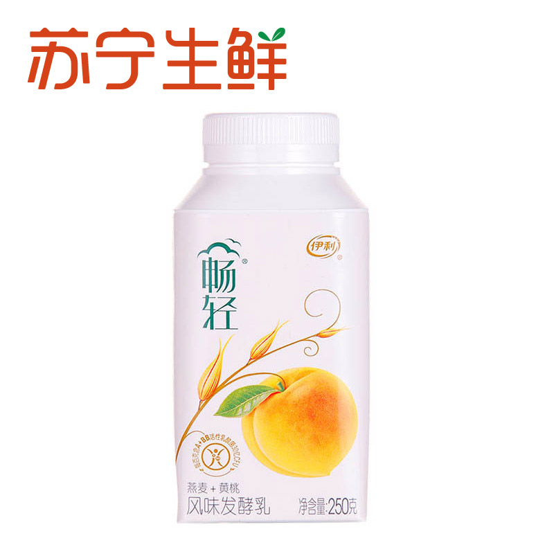 【苏宁生鲜】伊利畅轻风味发酵乳(燕麦+黄桃)250g