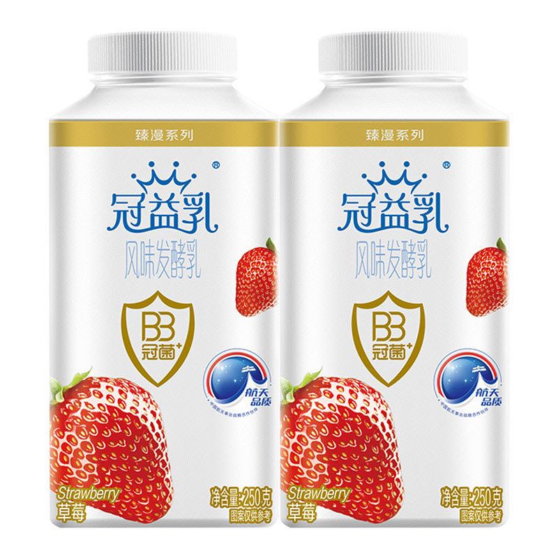 【苏宁生鲜】蒙牛冠益乳风味发酵乳(草莓)250g