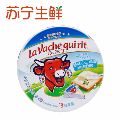 【苏宁生鲜】乐芝牛原味小三角型涂抹奶酪128g(含8块)
