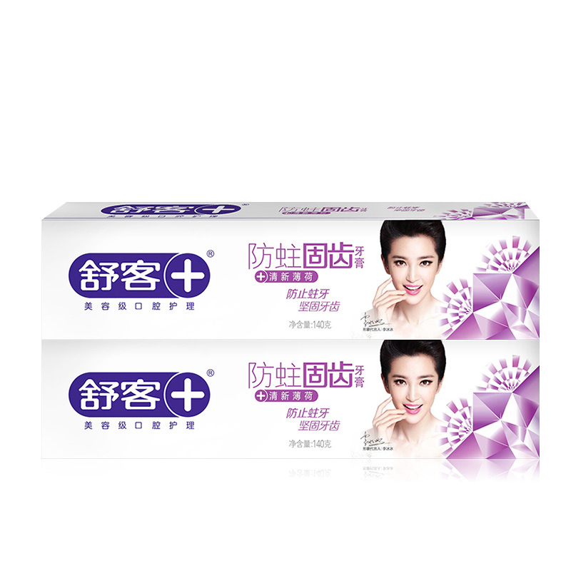 舒客防蛀固齿含氟牙膏140g*3支