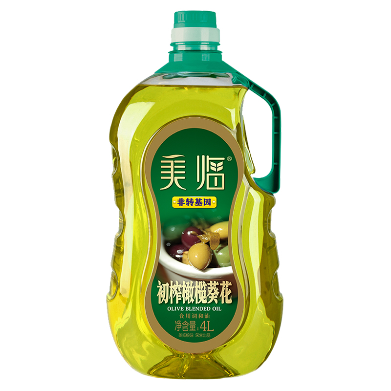 美临 初榨橄榄葵花调和油 食用油 (含18%特级初榨橄榄油) 4L