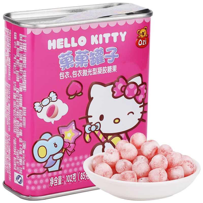滨崎 菓菓罐子（水蜜桃味）102g/罐 可爱造型休闲零食儿童零食办公室零食