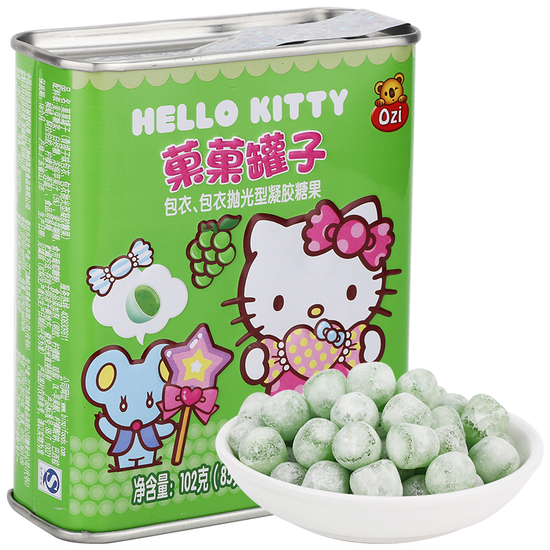 滨崎 菓菓罐子（青提子味）102g/罐 可爱造型休闲零食儿童零食办公室零食