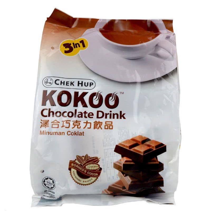 马来西亚进口泽合三合一原味巧克力饮品 速溶可可粉600g*2袋图片