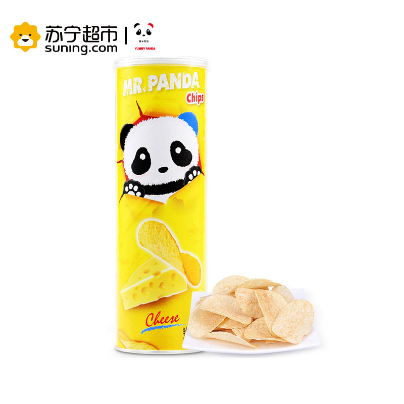 马来西亚进口熊猫先生薯片奶酪味160g桶装膨化零食