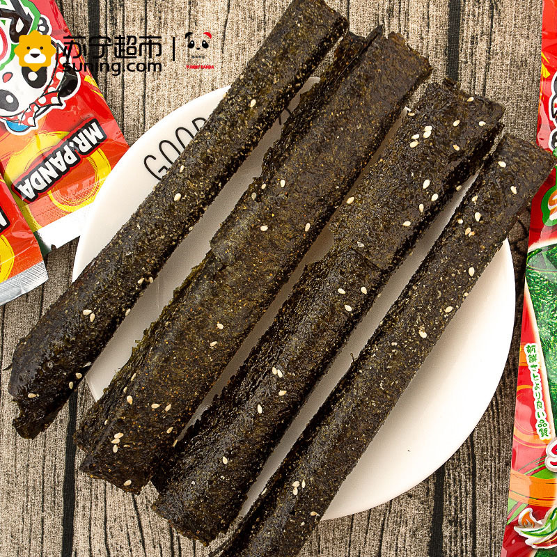 泰国进口熊猫先生海苔卷30g辣味膨化休闲零食紫菜卷