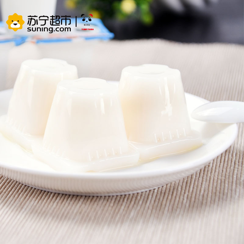 台湾进口雅米熊猫椰果果冻牛奶味480g休闲零食布丁