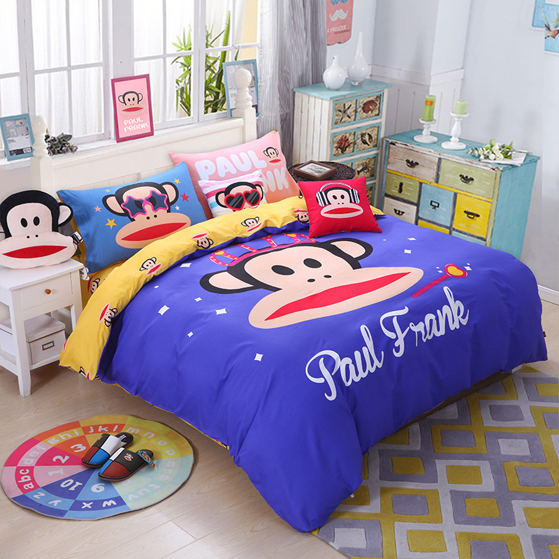 大嘴猴 Paul Frank 时尚全棉四件套 紫色皇冠 适用1.5m/1.8m床