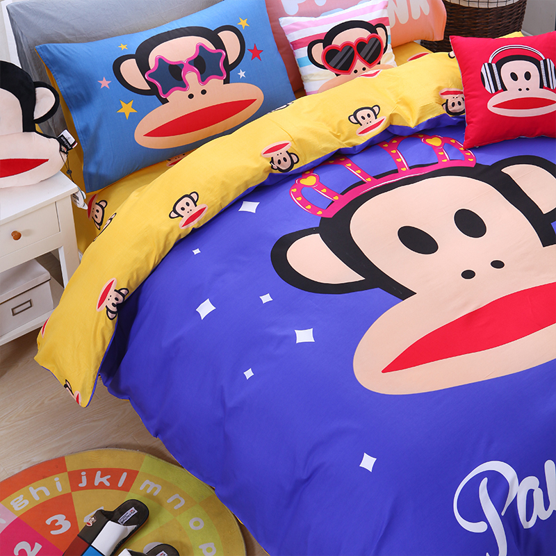 大嘴猴 Paul Frank 时尚全棉四件套 紫色皇冠 适用1.5m/1.8m床