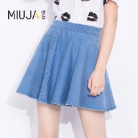 女款中腰显瘦百褶半截裙