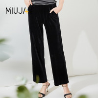 缪佳2018春季新款原宿直筒裤女韩版宽松显瘦长裤子休闲丝绒裤女裤