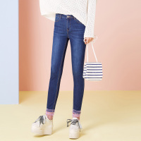 美特斯邦威2018春装新品牛仔打底裤女显瘦铅笔裤韩版小脚裤潮流X