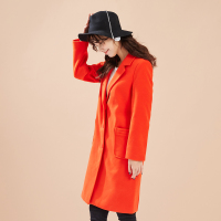 美特斯邦威呢子大衣女中长款冬装V领休闲百搭毛呢外套韩版学生潮5