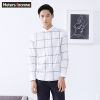 美特斯邦威衬衫男秋装新款男士潮长袖衬衫722157专柜款