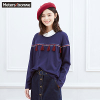 美特斯邦威卫衣女冬装新款打底舒适针织衫韩版713985专柜款