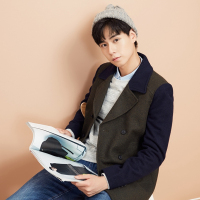 美特斯邦威官方旗舰店男装秋冬季青年短款西装领羊毛呢外套601411