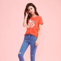 美特斯邦威T恤女士夏装简约可爱小浣熊字母短袖T恤6032212772