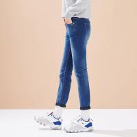 美特斯邦威牛仔裤女士中腰直筒休闲长裤韩版裤子商场同款2467653380