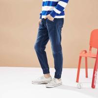 美特斯邦威牛仔长裤男士秋冬季时尚宽松修身小收脚束脚裤子潮流7560175380