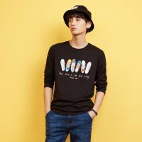 美特斯邦威修身T恤男长袖2018春装新款休闲打底衫chic韩版潮Y4187