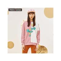 美特斯邦威2018春装新款chic卫衣女撞色拼接潮流卡通套头衫韩版6035206909