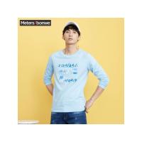 美特斯邦威休闲圆领T恤男长袖2018春装新款百搭打底衫学生韩版潮6610734351