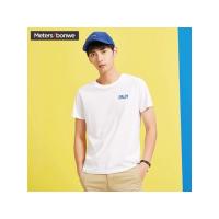 美特斯邦威T恤男2018夏季新款潮流字母个性渐变色大印花短袖T恤6613333464