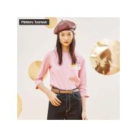 美特斯邦威2018春季新款迪士尼T恤女纯棉七分袖百搭打底衫韩版6035184181