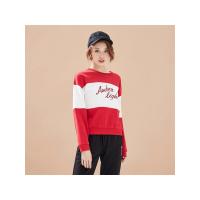 美特斯邦威卫衣女秋季款圆领套头纯棉撞色韩版学生专柜款720655