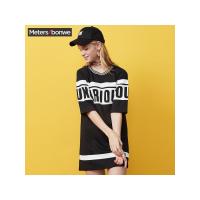 美特斯邦威圆领套头卫衣女士春秋装中长款打底休闲宽松体恤衫潮713737_1