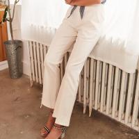 美特斯邦威2018夏季新款港味复古喇叭裤女微弹休闲裤显瘦百搭潮604612