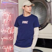 美特斯邦威短袖T恤男士2018夏装新款简约字母印花原宿风纯棉T恤661303