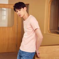 美特斯邦威短袖T恤男2018夏季新款休闲时尚大海图案印花纯棉T恤661433