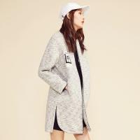 美特斯邦威卫衣开衫女春装款廓形长款棒球衫224721专柜款_1