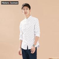 美特斯邦威衬衫男冬装时尚潮流男士长袖衬衫722208专柜款