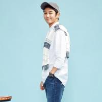 美特斯邦威衬衫男士春装款休闲色织简约衬衫722268专柜款_1