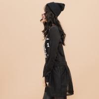 美特斯邦威连衣裙女士春秋装摇滚提花网眼性感毛织裙子潮流233113