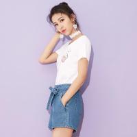 美特斯邦威T恤女士夏装百搭爆米花印花短袖T恤603224_1