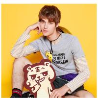 美特斯邦威短袖T恤男秋季款黑色修身体恤韩版661025_1