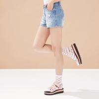 美特斯邦威牛仔短裤女夏装破洞百搭热裤254786_1