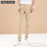美特斯邦威男装休闲裤春装舒适水洗斜插袋紧身裤753083