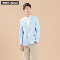 美特斯邦威男装春季上班西装修身新款长袖常规西服236255