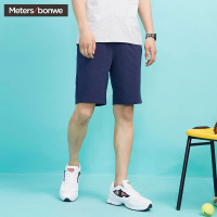 美特斯邦威休闲裤男夏装净色简洁针织短裤249389商场同款