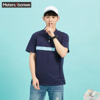 美特斯邦威Polo衫男夏装撞色线条翻领T恤712031商场款