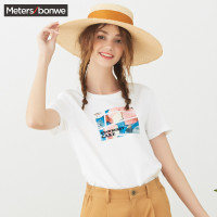 美特斯邦威短袖T恤女2018夏装新款百搭舒适学生上衣韩版打底衫P