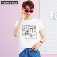 美特斯邦威短袖T恤男装2018夏季新款舒适熊猫字母趣味印花T恤潮